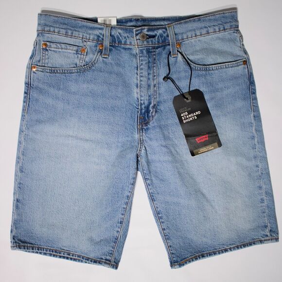 NWT $69.50 Levi's Premium 405 Standard Shorts Light Wash 10" Inseam Men Size 32 - Picture 1 of 12